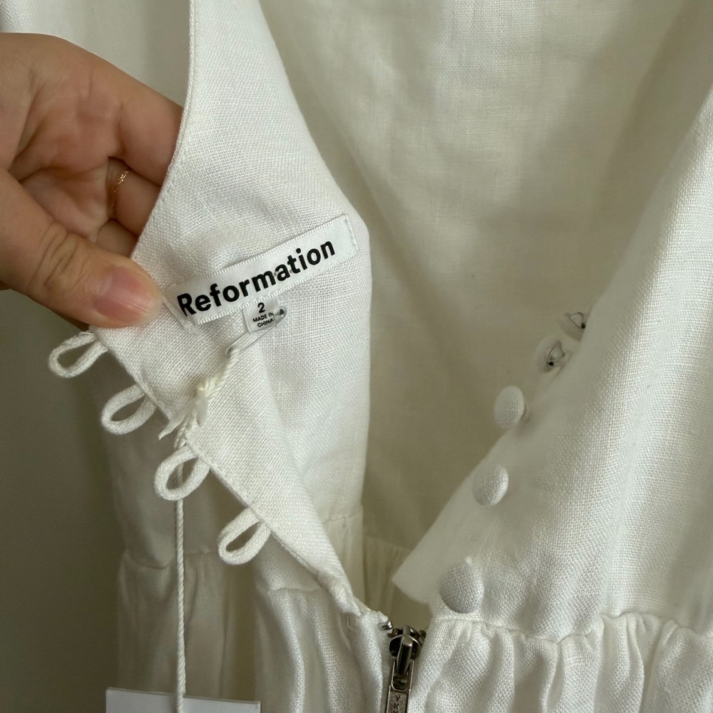 Reformation - Bucatini Linen Midi Dress - Picture 6 of 9